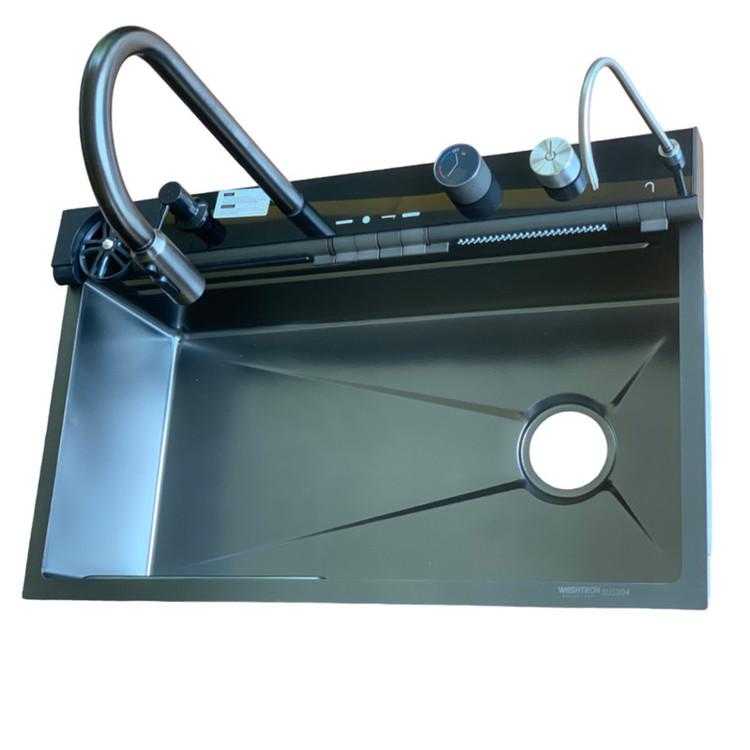 سینک ظرفشویی 7 کلید پیانوی توکار رنگ دودی سیتی مارکت مدل LE9092 LEYLE