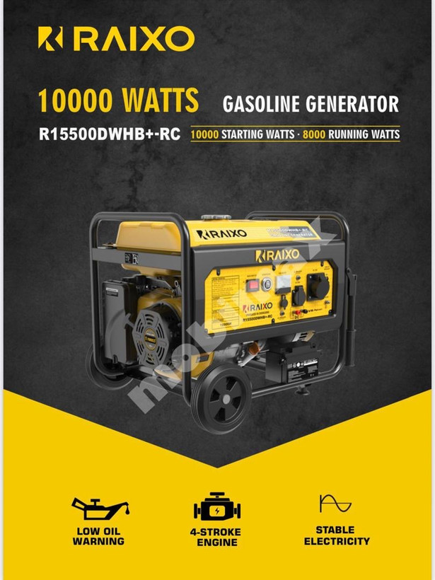 موتور برق 10کیلو وات راکسیو بنزینی ریموت استارت مدل R15500DWHB+-RC دارای پورت ATS