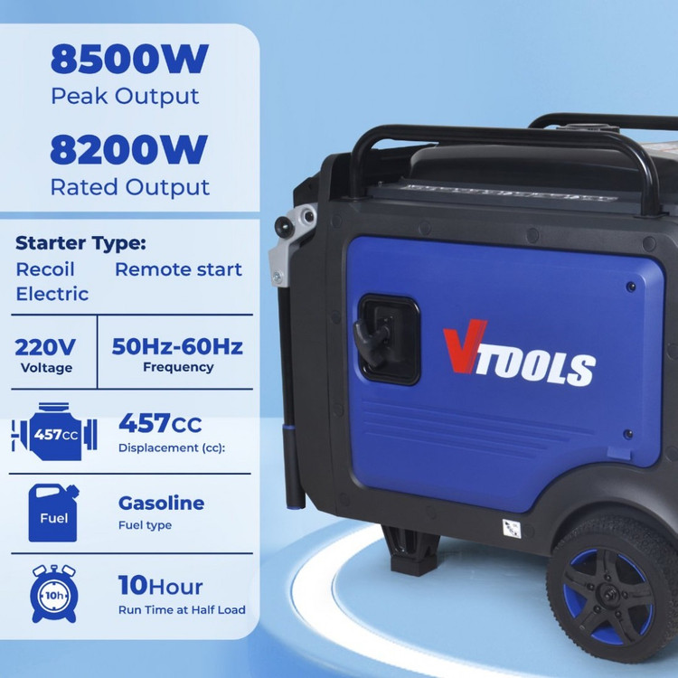 موتور برق 8/5 کیلو وات سه گانه سوز سایلنت وی تولز ریموت استارت مدل VG8750ISR-G/LNG