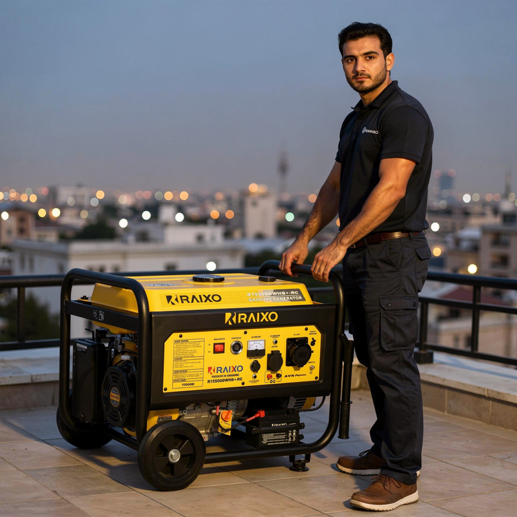 موتور برق 10کیلو وات راکسیو بنزینی ریموت استارت مدل R15500DWHB+-RC دارای پورت ATS
