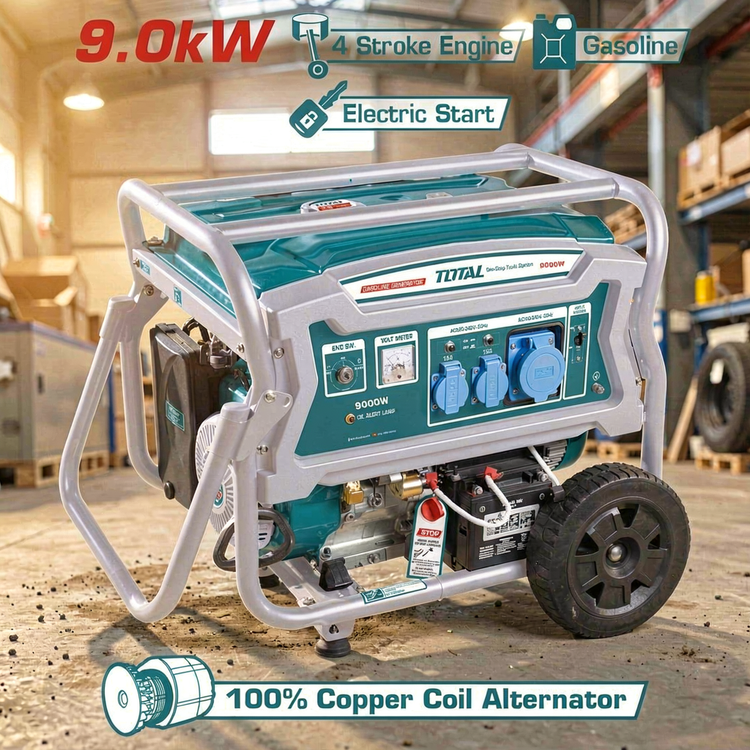 موتور برق 9 کیلو وات بنزینی توتال اصل اصل مدل TOTAL TP190006EP