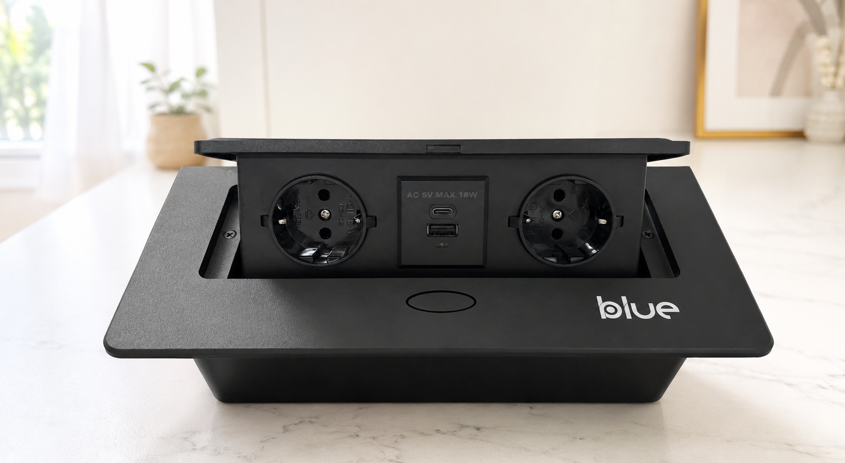 پریز توکار بلو ( blue ) رنگ مشکی